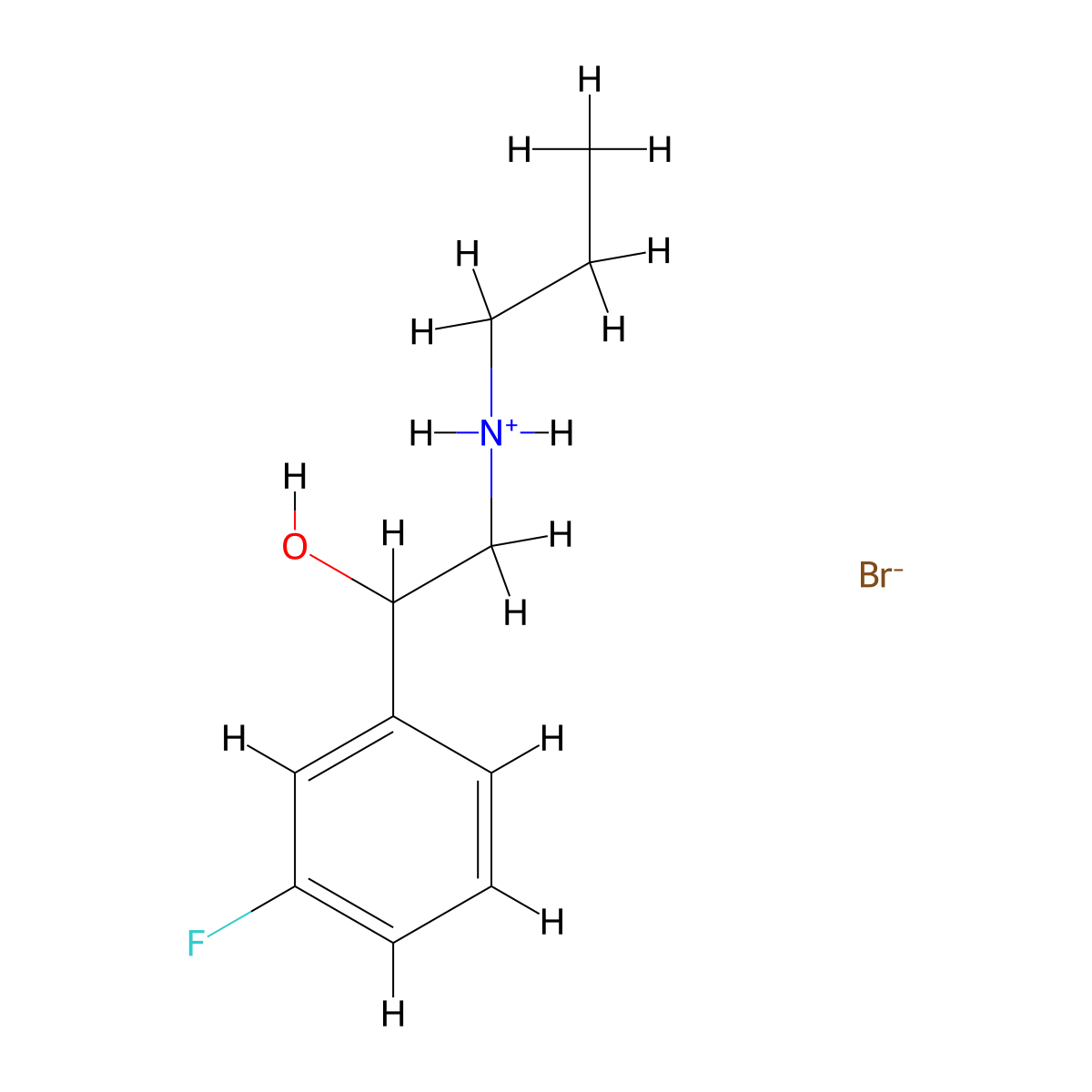 1-(3-Fluorophenyl)-2-(propylamino)ethan-1-ol--hydrogen bromide (1/1) molecular structure, CAS 67031-43-0