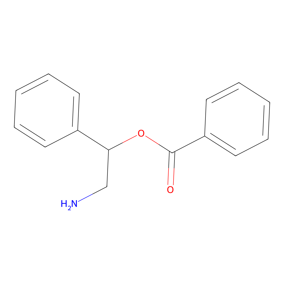 2-Amino-1-phenylethyl benzoate molecular structure, CAS 67031-54-3