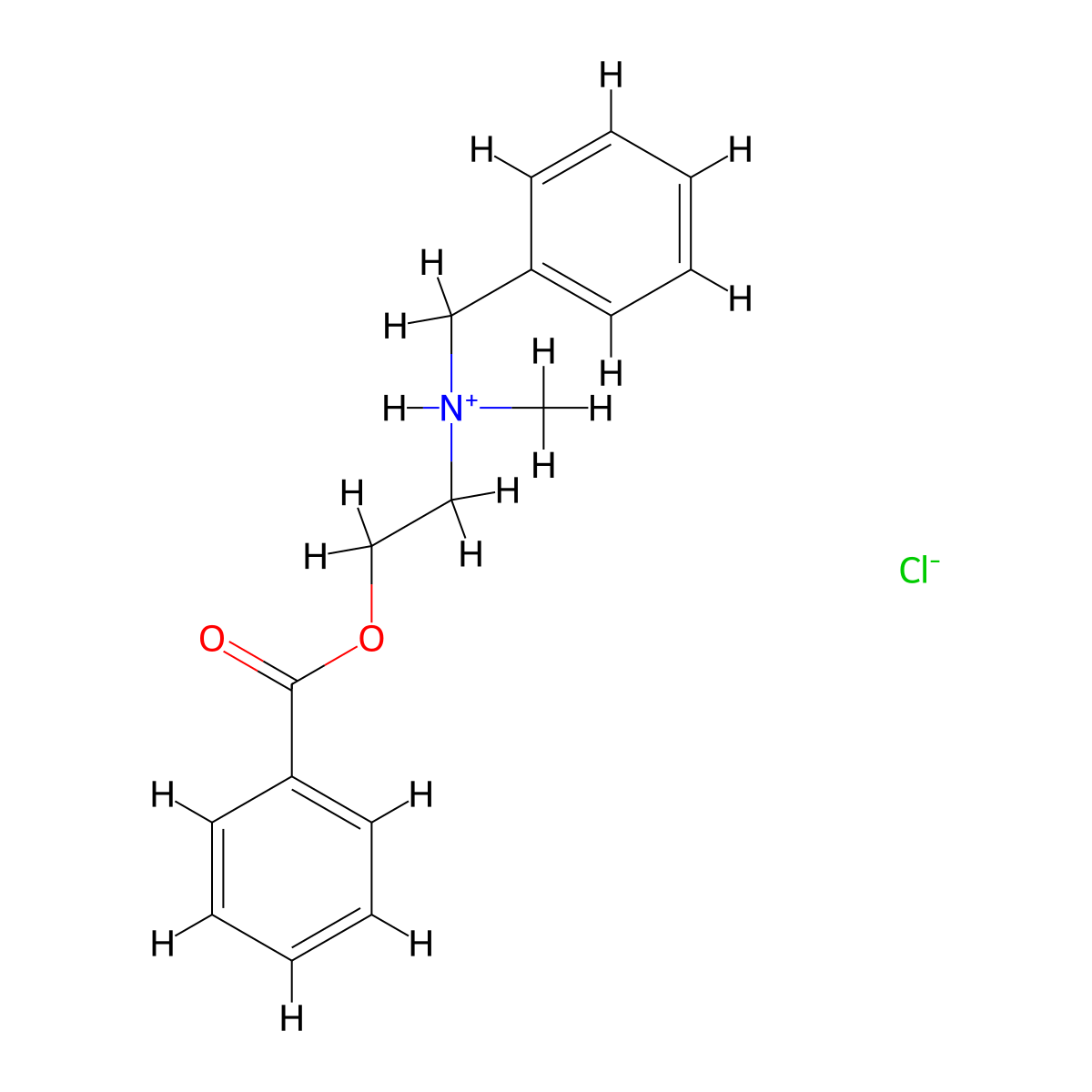 Benzoic acid, 2-(N-benzyl-N-methylamino)ethyl ester, hydrochloride molecular structure, CAS 67031-58-7