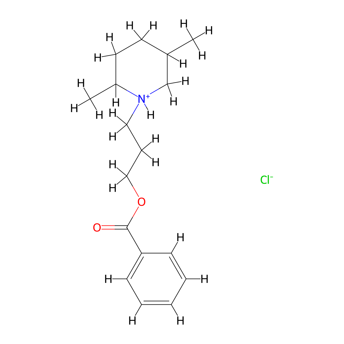 Benzoic acid, o-hydroxy-, 3-(2,5-dimethylpiperidino)propyl ester, hydrochloride molecular structure, CAS 67032-02-4