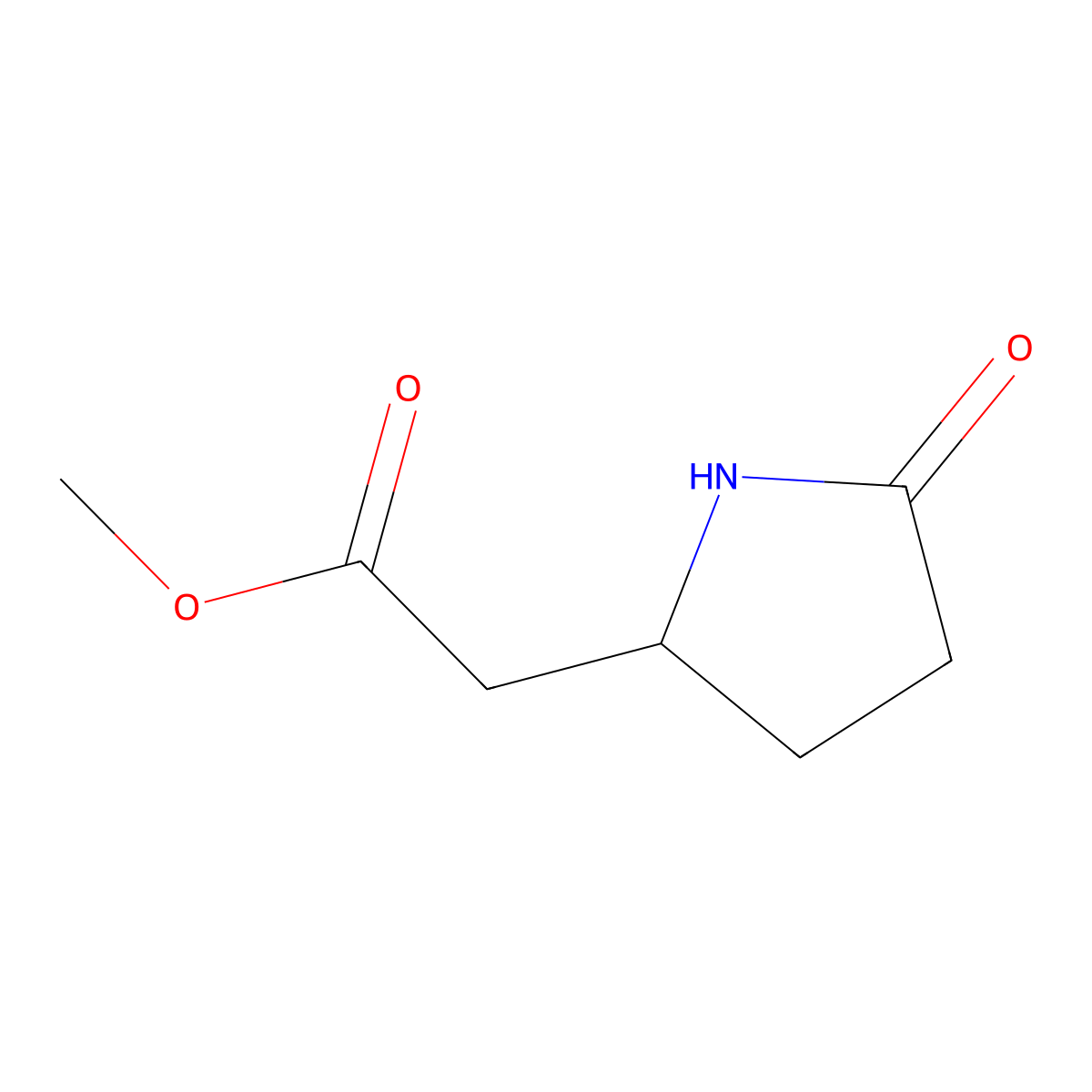 Methyl (5-oxopyrrolidin-2-yl)acetate molecular structure, CAS 67036-44-6