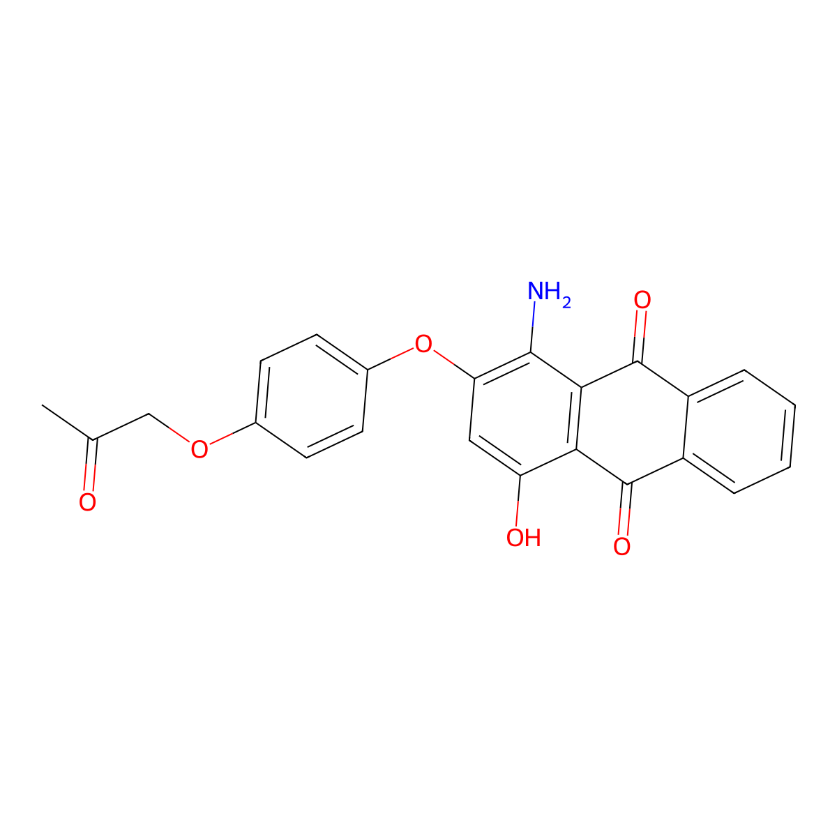 9,10-Anthracenedione, 1-amino-4-hydroxy-2-(4-(2-oxopropoxy)phenoxy)- molecular structure, CAS 67036-85-5