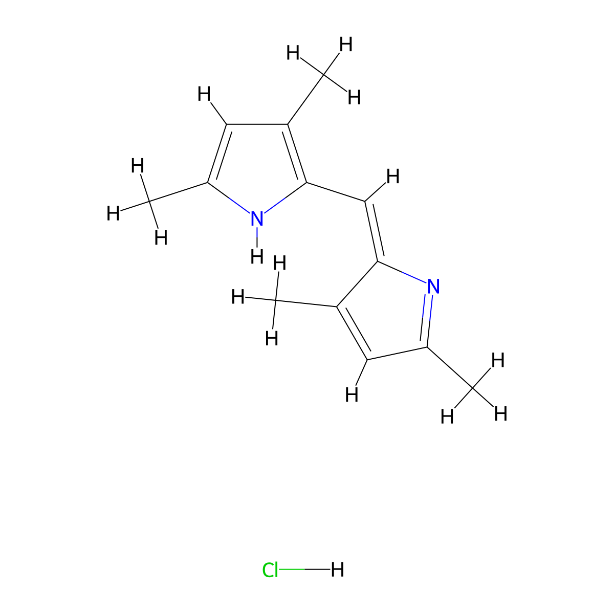 2-((3,5-Dimethyl-2H-pyrrol-2-ylidene)ME& molecular structure, CAS 67036-97-9