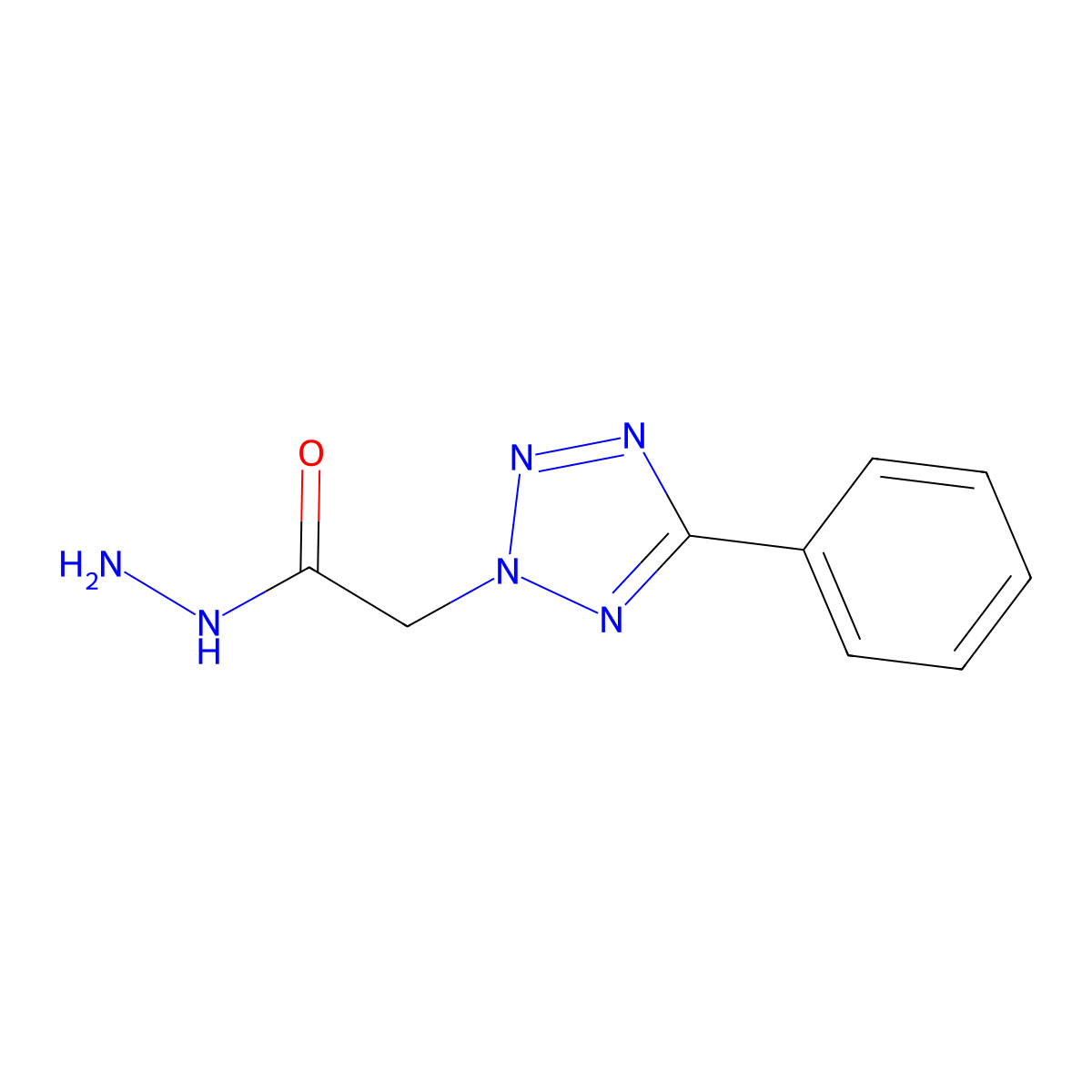 2-(5-phenyl-2H-tetrazol-2-yl)acetohydrazide molecular structure, CAS 67037-01-8