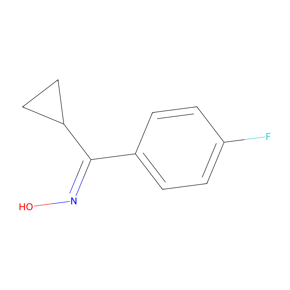 N-[Cyclopropyl(4-fluorophenyl)methylidene]hydroxylamine molecular structure, CAS 67038-80-6