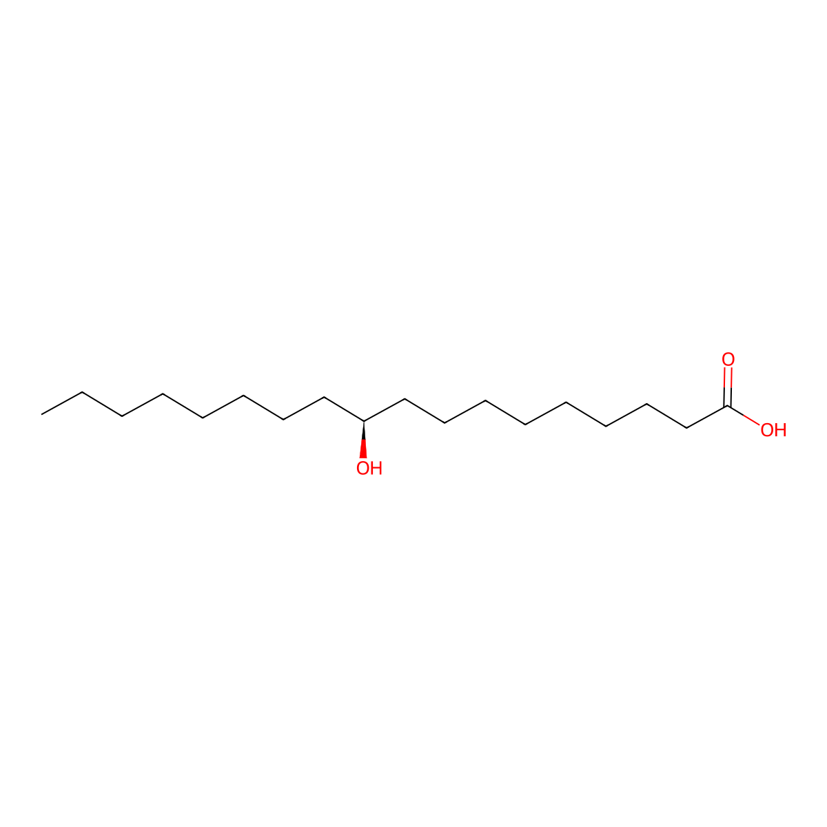 10-Hydroxystearic acid, (10S)- molecular structure, CAS 67042-09-5