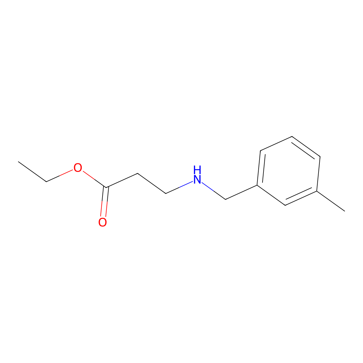 Ethyl 3-{[(3-methylphenyl)methyl]amino}propanoate molecular structure, CAS 67043-99-6