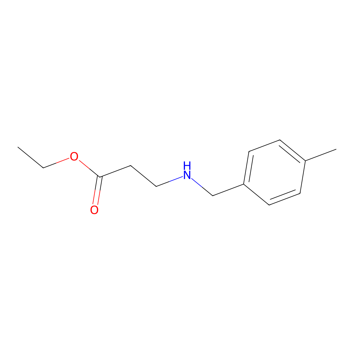 Ethyl 3-{[(4-methylphenyl)methyl]amino}propanoate molecular structure, CAS 67044-00-2