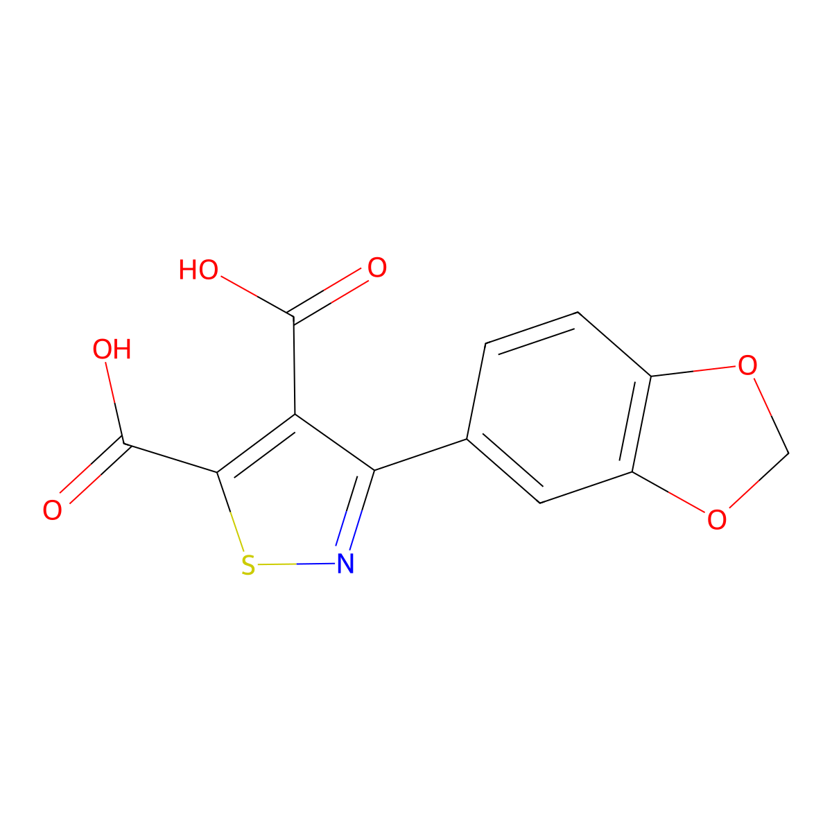 3-(Benzo[d][1,3]dioxol-5-yl)isothiazole-4,5-dicarboxylic acid molecular structure, CAS 67048-70-8
