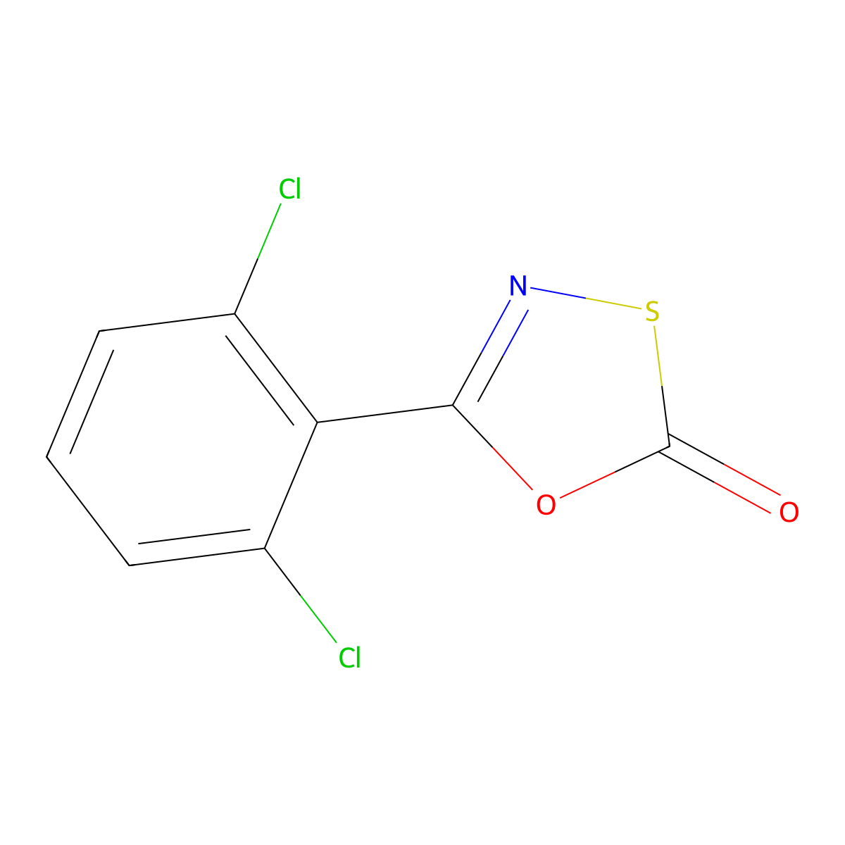 5-(2,6-Dichlorophenyl)-1,3,4-oxathiazol-2-one molecular structure, CAS 67048-91-3