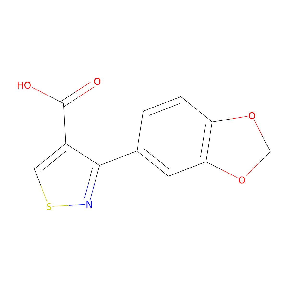 3-(Benzo[d][1,3]dioxol-5-yl)isothiazole-4-carboxylic acid molecular structure, CAS 67049-03-0