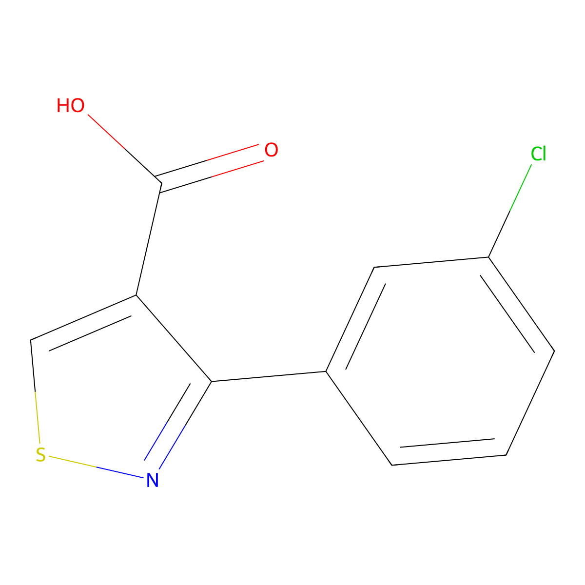 3-(3-Chlorophenyl)-1,2-thiazole-4-carboxylic acid molecular structure, CAS 67049-19-8