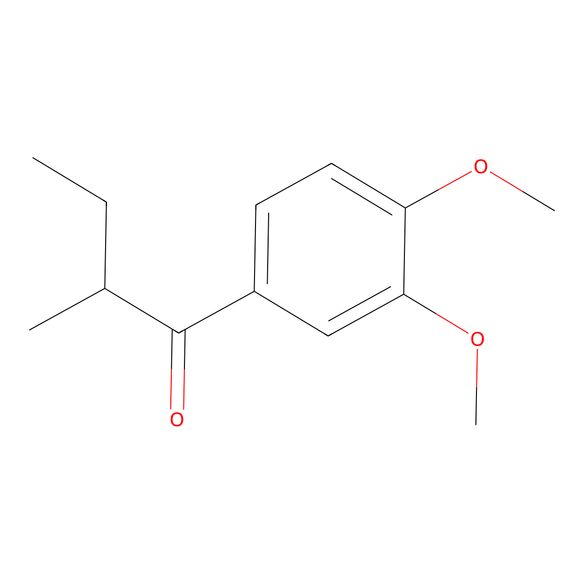 1-(3,4-Dimethoxyphenyl)-2-methylbutan-1-one molecular structure, CAS 67049-70-1