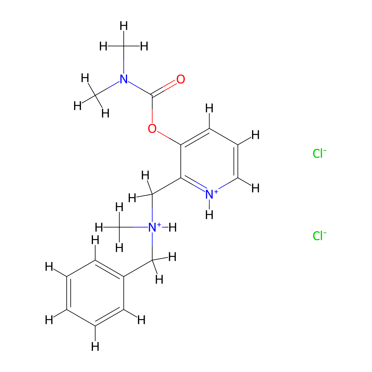 Carbamic acid, dimethyl-, (2-((N-benzyl-N-methylamino)methyl)-3-pyridyl) ester, dihydrochloride molecular structure, CAS 67049-81-4