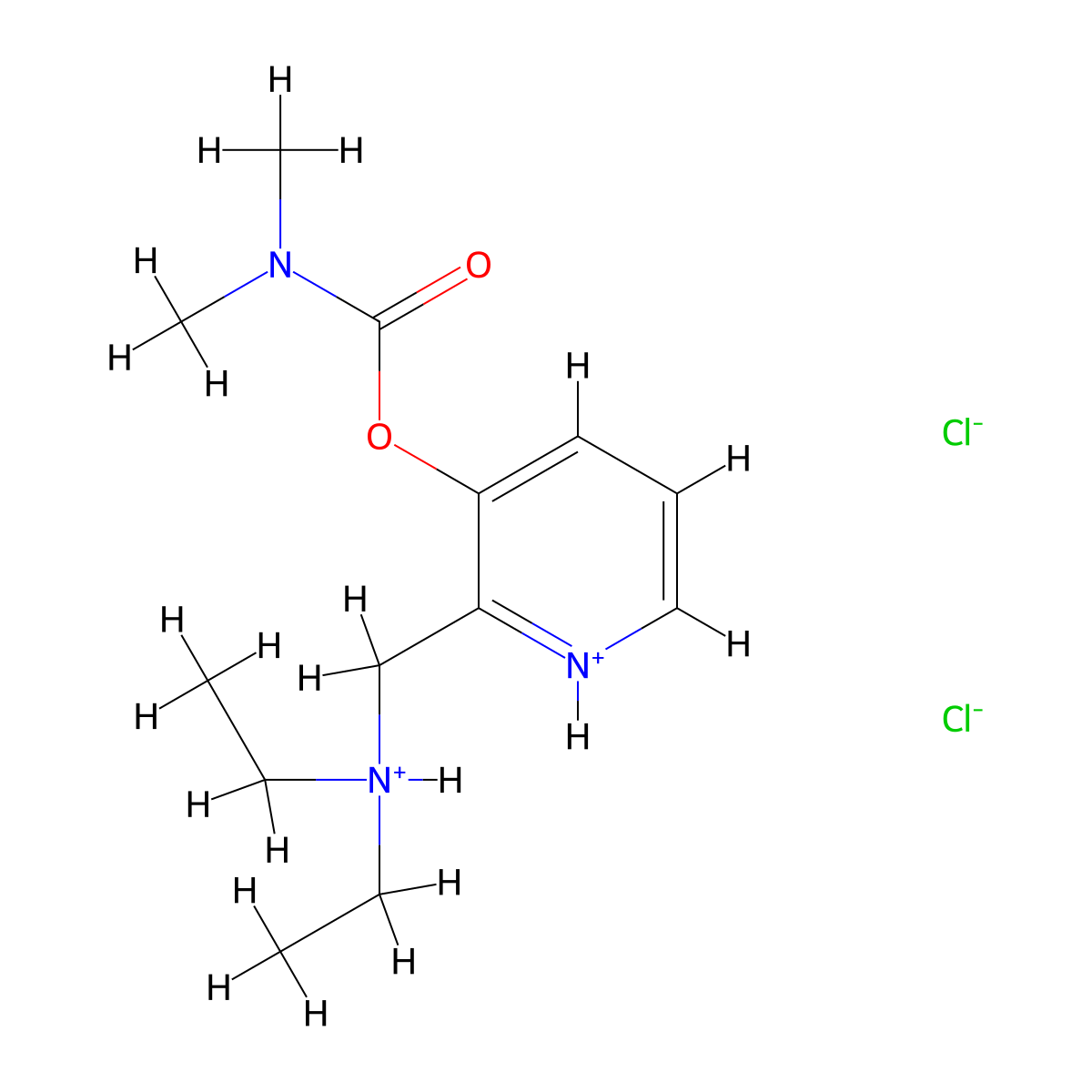 Carbamic acid, dimethyl-, (2-((diethylamino)methyl)-3-pyridyl) ester, dihydrochloride molecular structure, CAS 67049-82-5