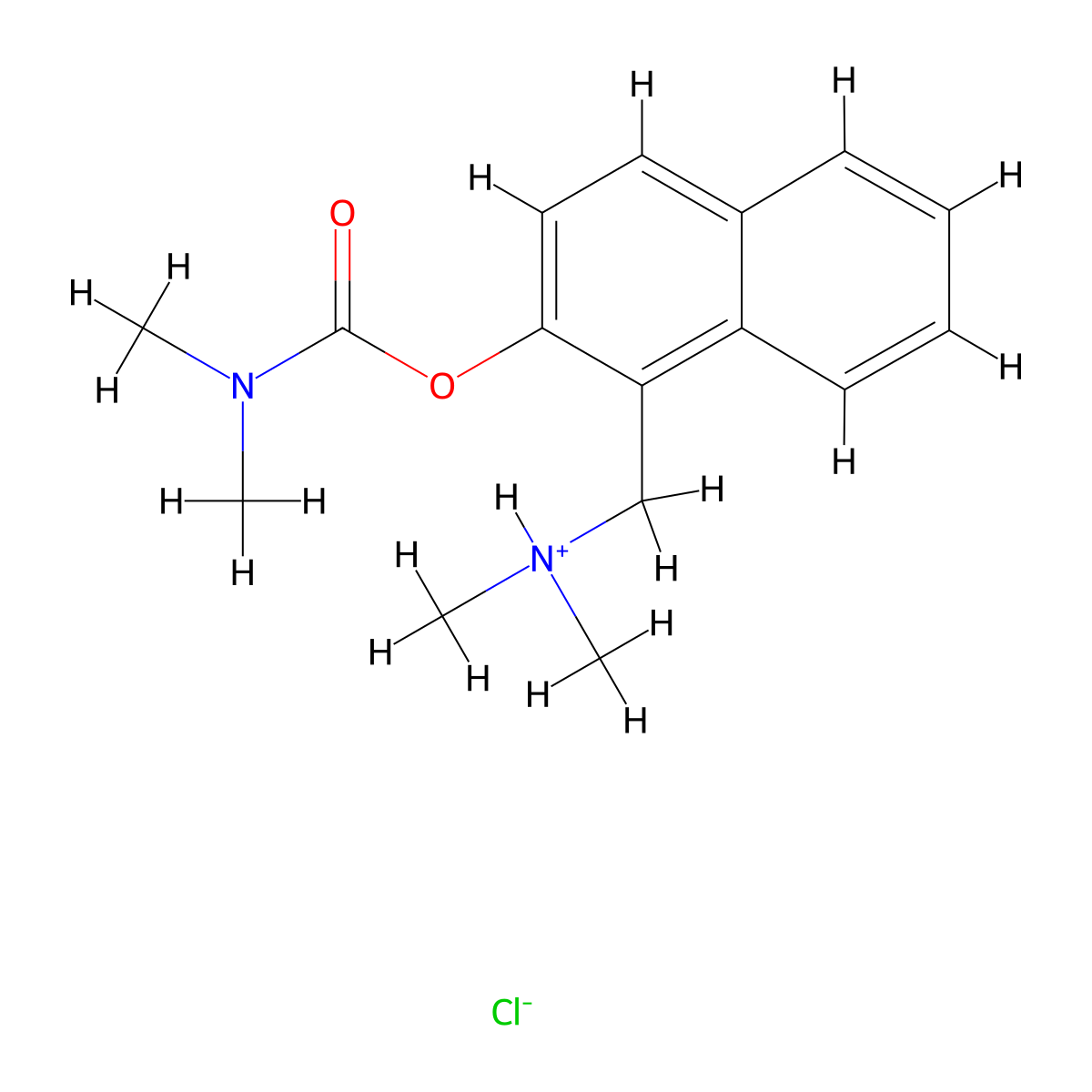 Carbamic acid, dimethyl-, 1-(dimethylamino)methyl-2-naphthyl ester, hydrochloride molecular structure, CAS 67049-83-6