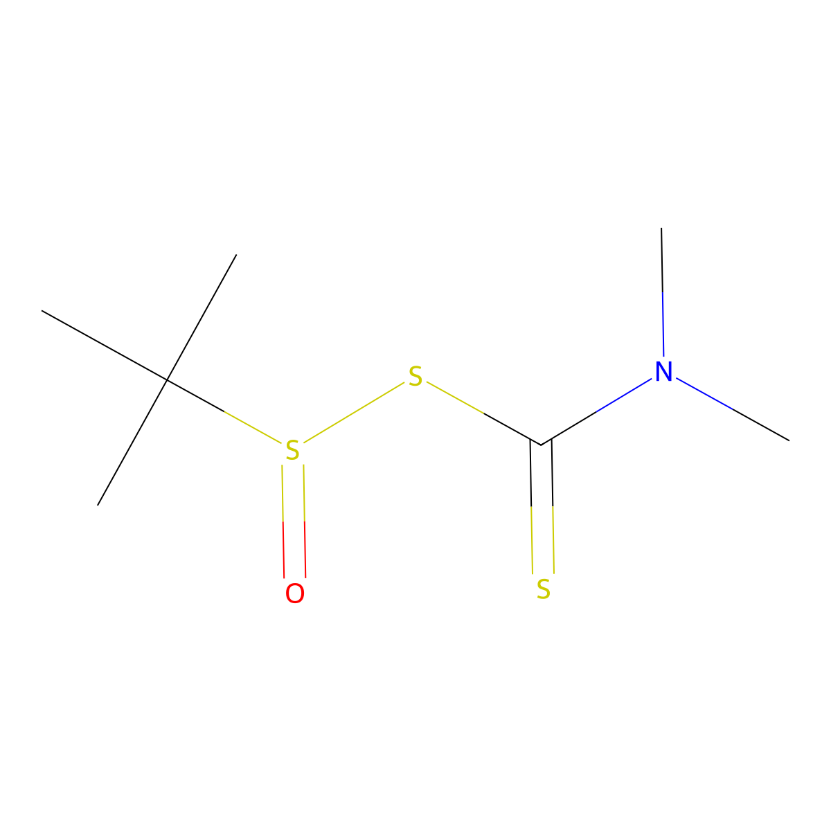 Carbamic acid, dimethyldithio-, tert-butylsulfinyl ester molecular structure, CAS 67049-87-0
