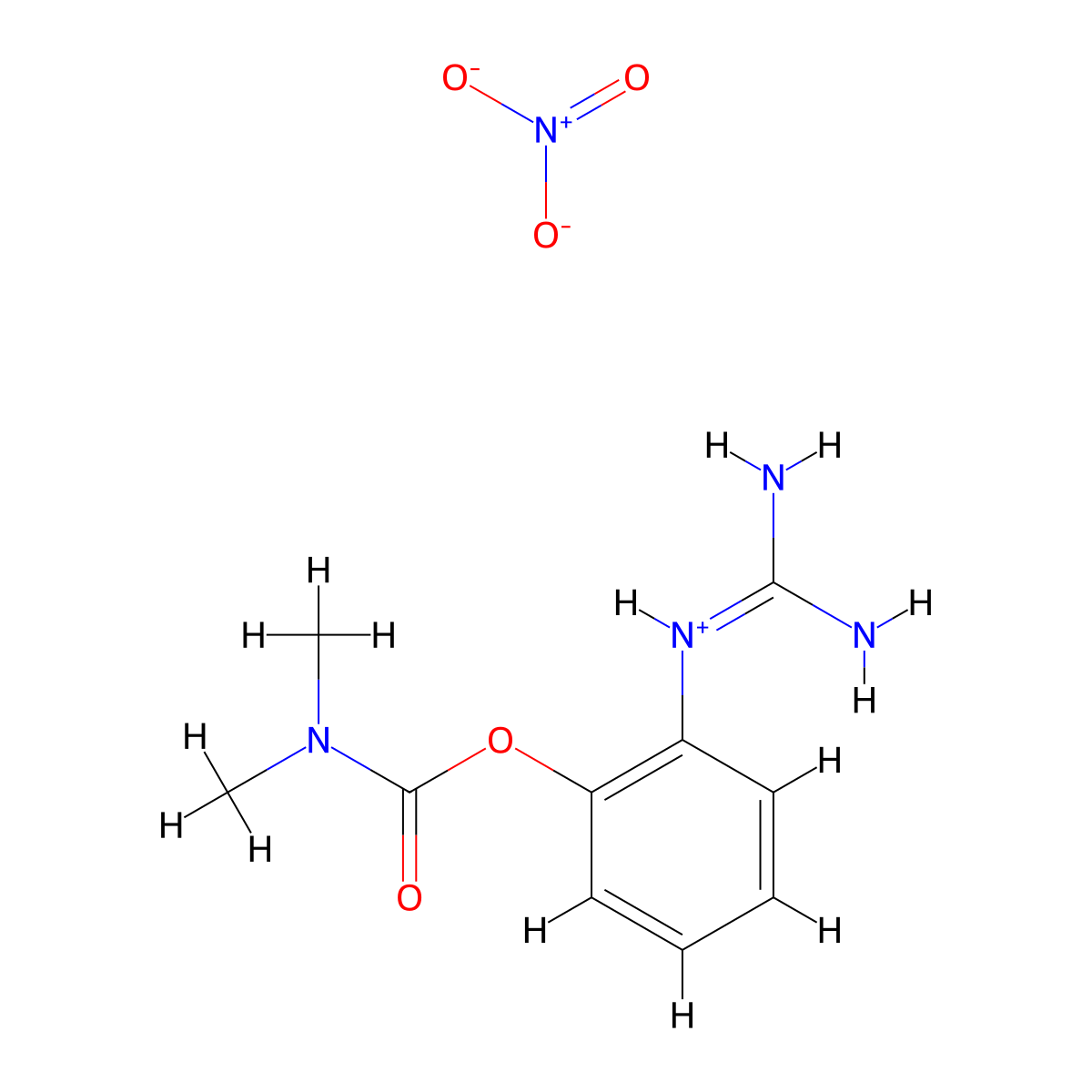 Carbamic acid, dimethyl-, 2-guanidinophenyl ester, nitrate molecular structure, CAS 67049-89-2