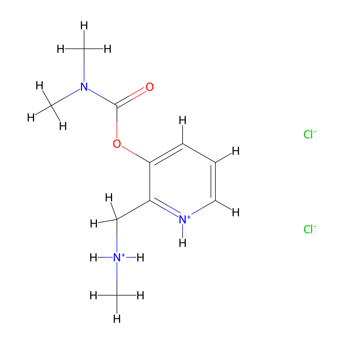 Carbamic acid, dimethyl-, (2-((methylamino)methyl)-3-pyridyl) ester, dihydrochloride molecular structure, CAS 67049-90-5