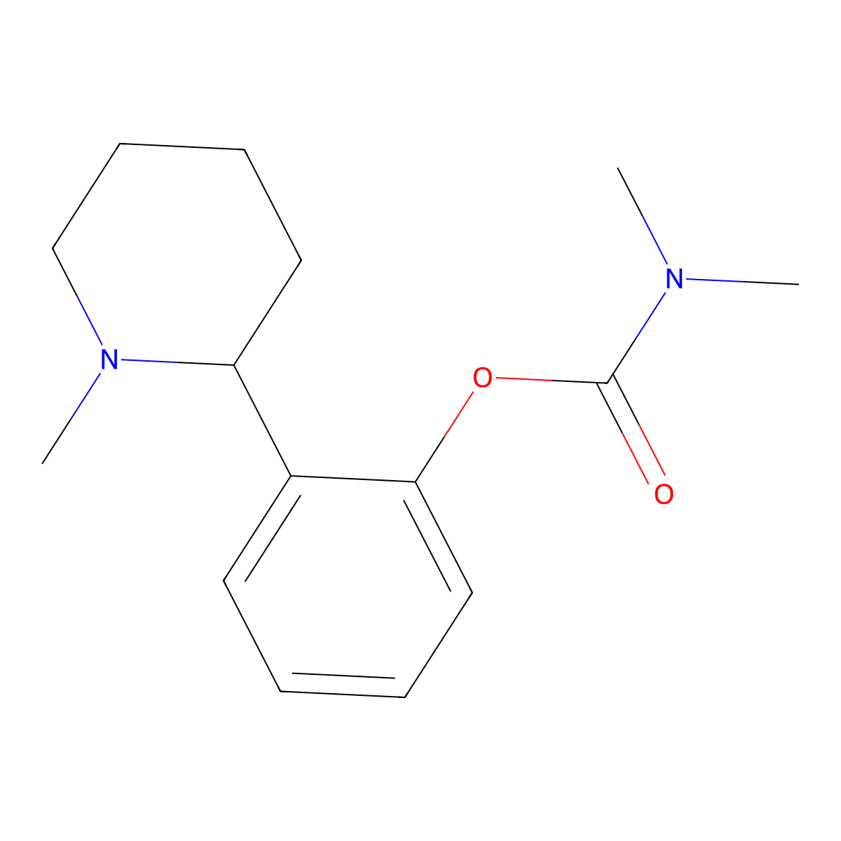 Carbamic acid, dimethyl-, 2-(1-methyl-2-piperidyl)phenyl ester molecular structure, CAS 67049-91-6