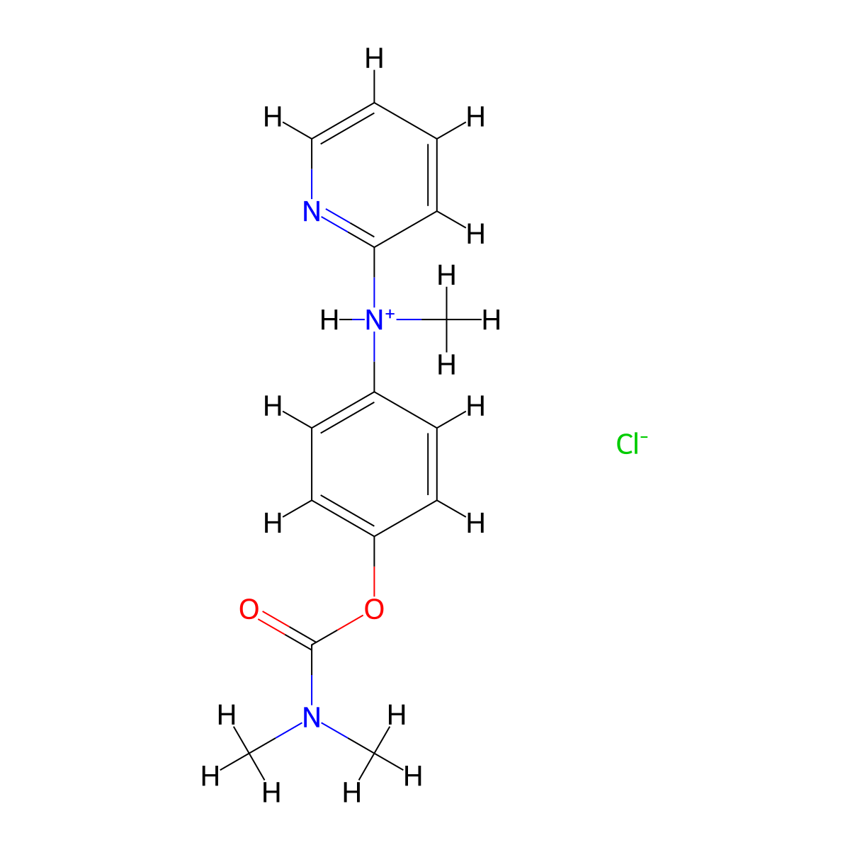 Carbamic acid, dimethyl-, p-(N-methyl-N-(2-pyridyl)amino)phenyl ester, hydrochloride molecular structure, CAS 67049-92-7