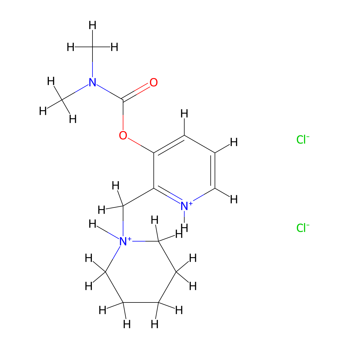Carbamic acid, dimethyl-, (2-(piperidinomethyl)-3-pyridyl) ester, dihydrochloride molecular structure, CAS 67049-93-8