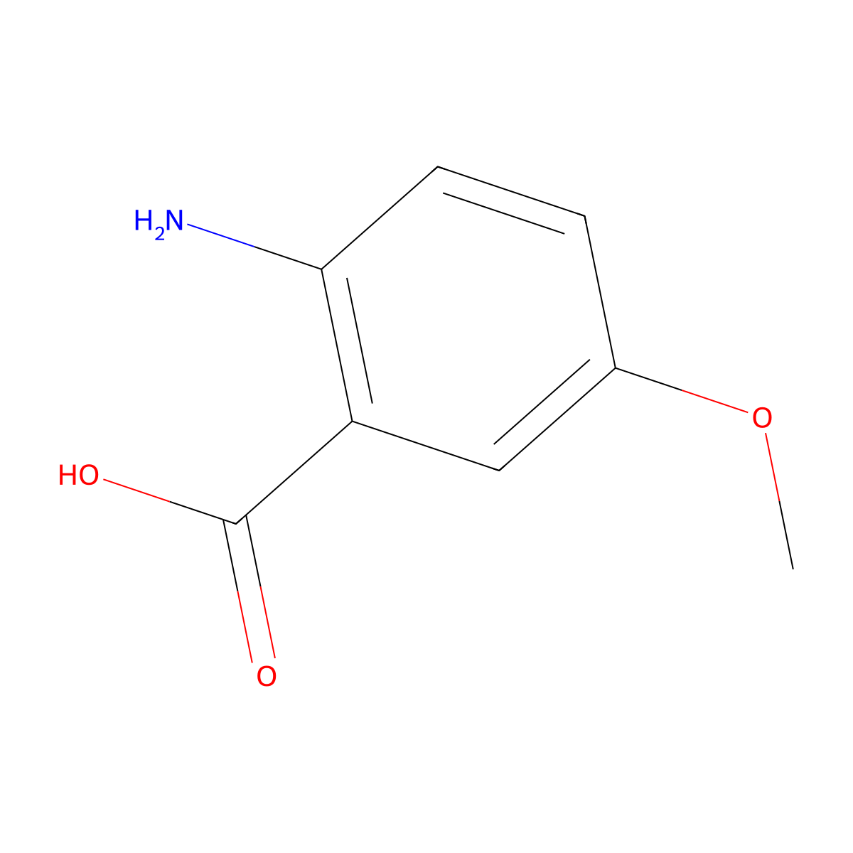 5-Methoxyanthranilic acid molecular structure, CAS 6705-03-9