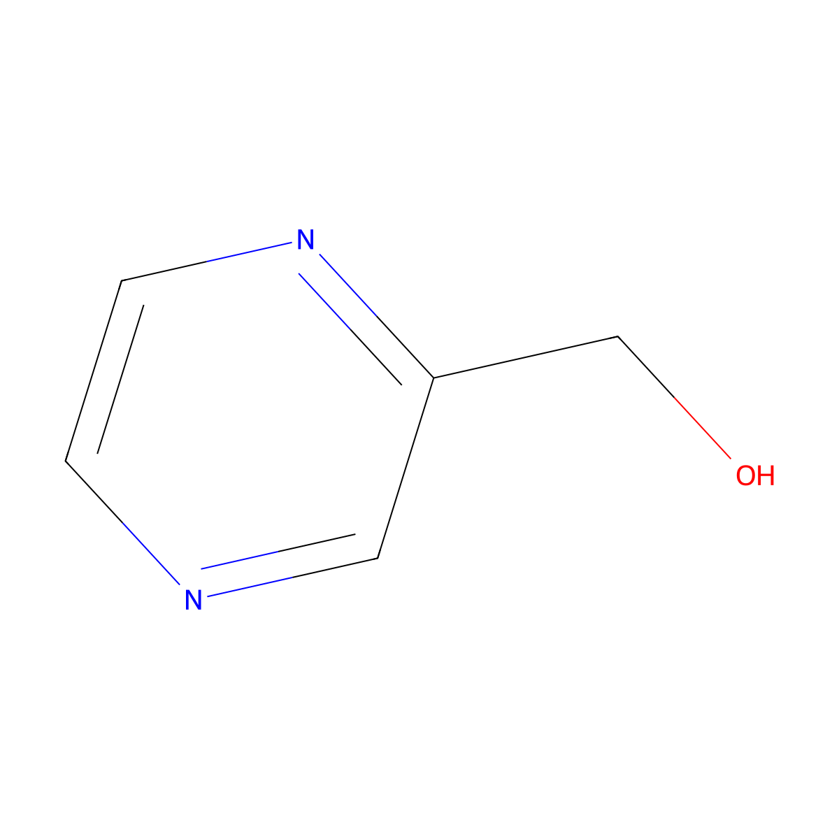 Pyrazinemethanol molecular structure, CAS 6705-33-5