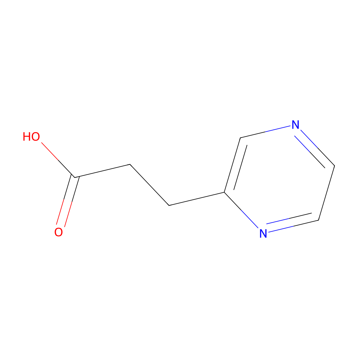 3-(2-Pyrazinyl)propanoic acid molecular structure, CAS 6705-34-6