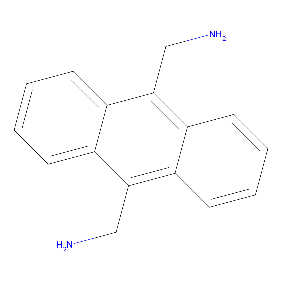 Anthracene-9,10-dimethanamine molecular structure, CAS 6705-67-5