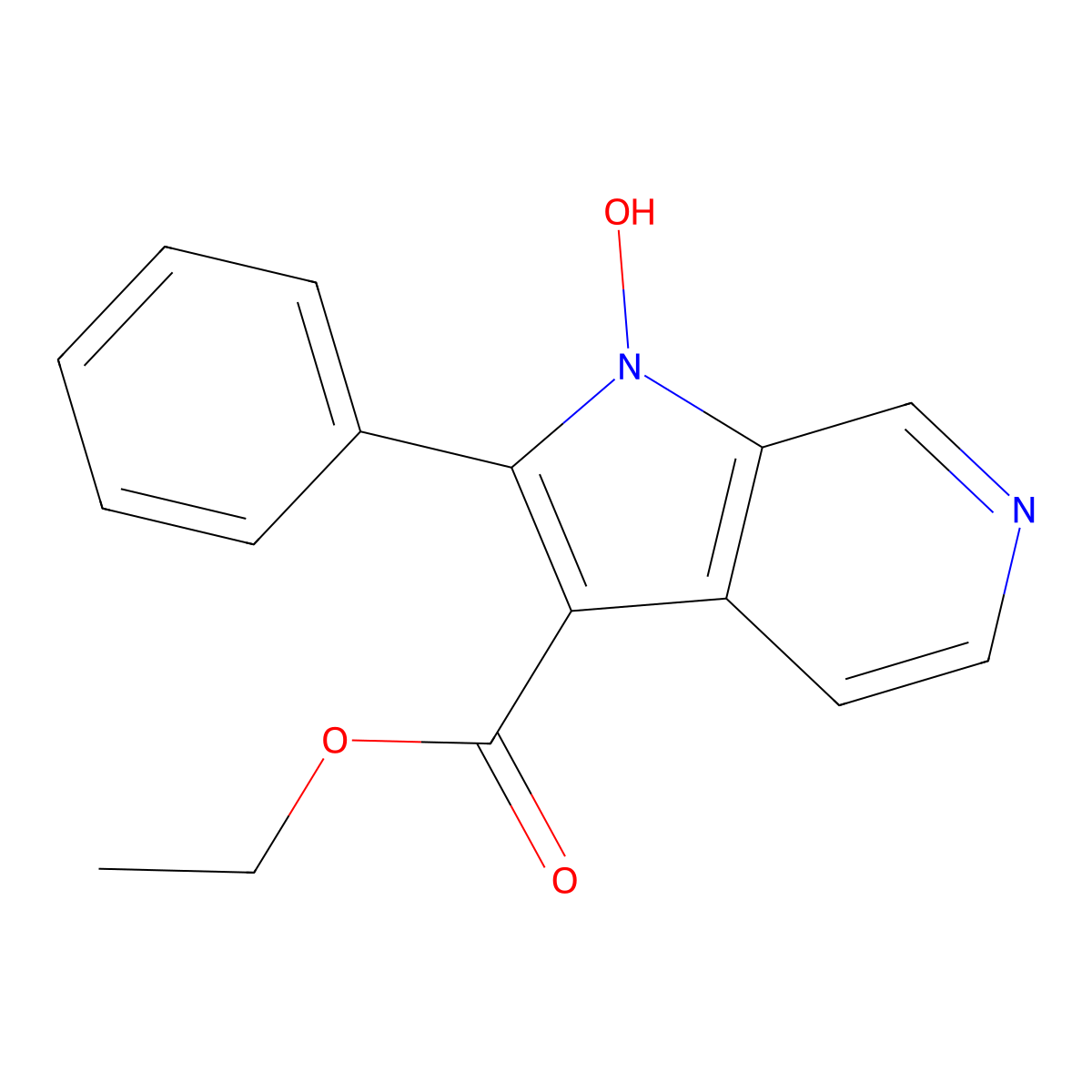 Ethyl 1-hydroxy-2-phenyl-1H-pyrrolo[2,3-c]pyridine-3-carboxylate molecular structure, CAS 67058-65-5