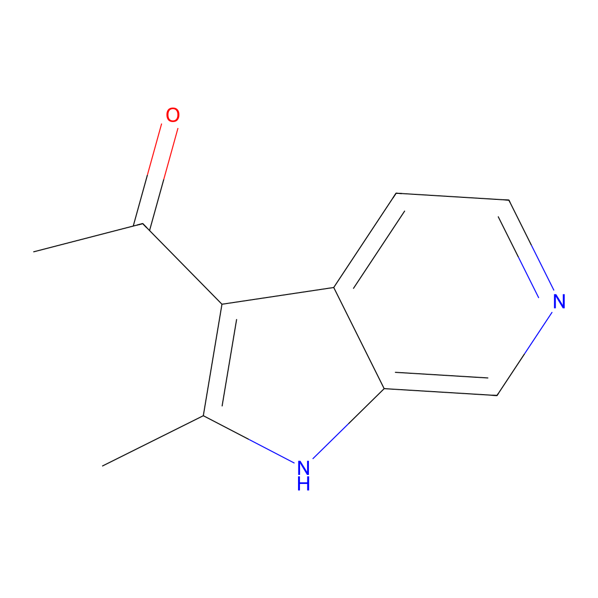 1-(2-Methyl-1H-pyrrolo[2,3-c]pyridin-3-yl)ethanone molecular structure, CAS 67058-67-7