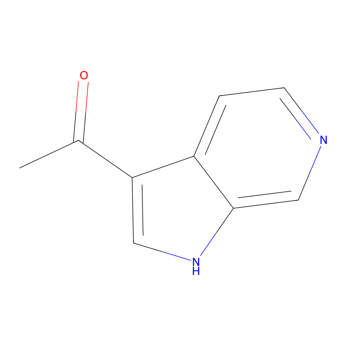 1-(1H-pyrrolo(2,3-c)pyridin-3-yl)ethanone molecular structure, CAS 67058-71-3