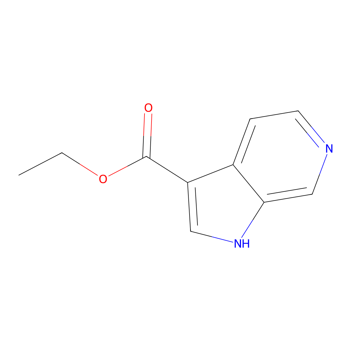 ethyl 1H-pyrrolo(2,3-c)pyridine-3-carboxylate molecular structure, CAS 67058-73-5