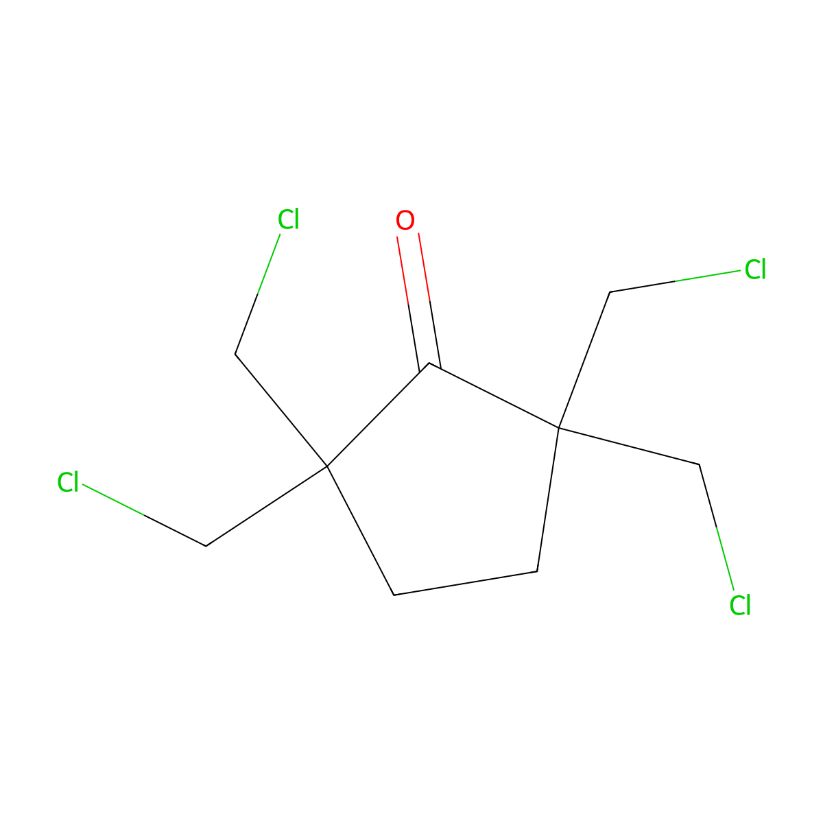 2,2,5,5-Tetrakis(chloromethyl)cyclopentanone molecular structure, CAS 67059-01-2