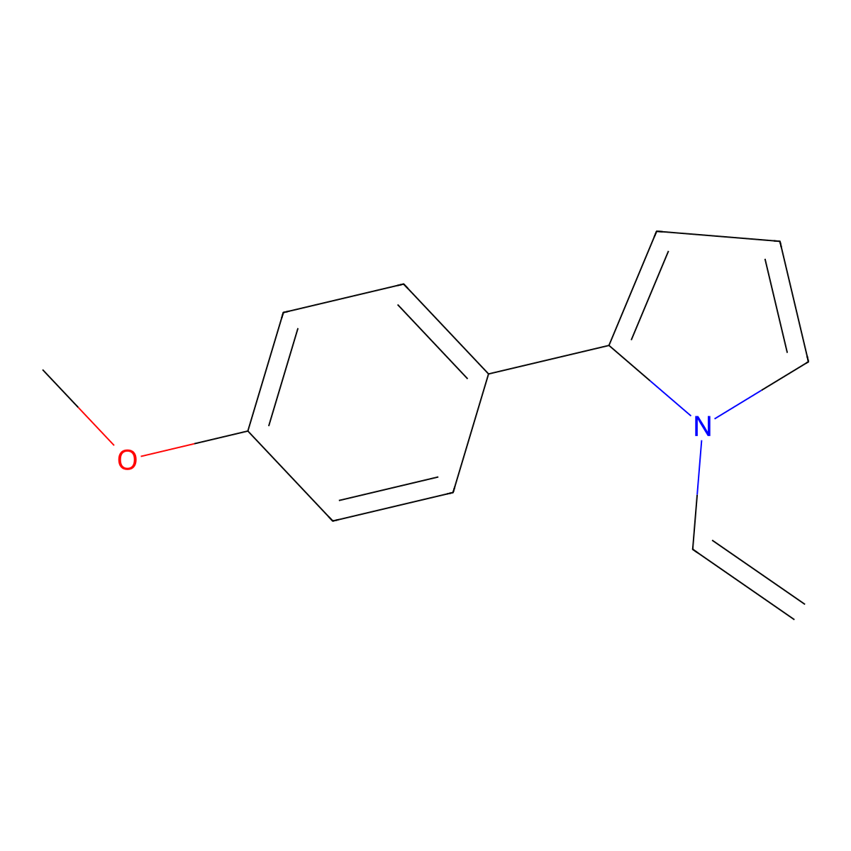 1-Ethenyl-2-(4-methoxyphenyl)-1H-pyrrole molecular structure, CAS 67060-93-9