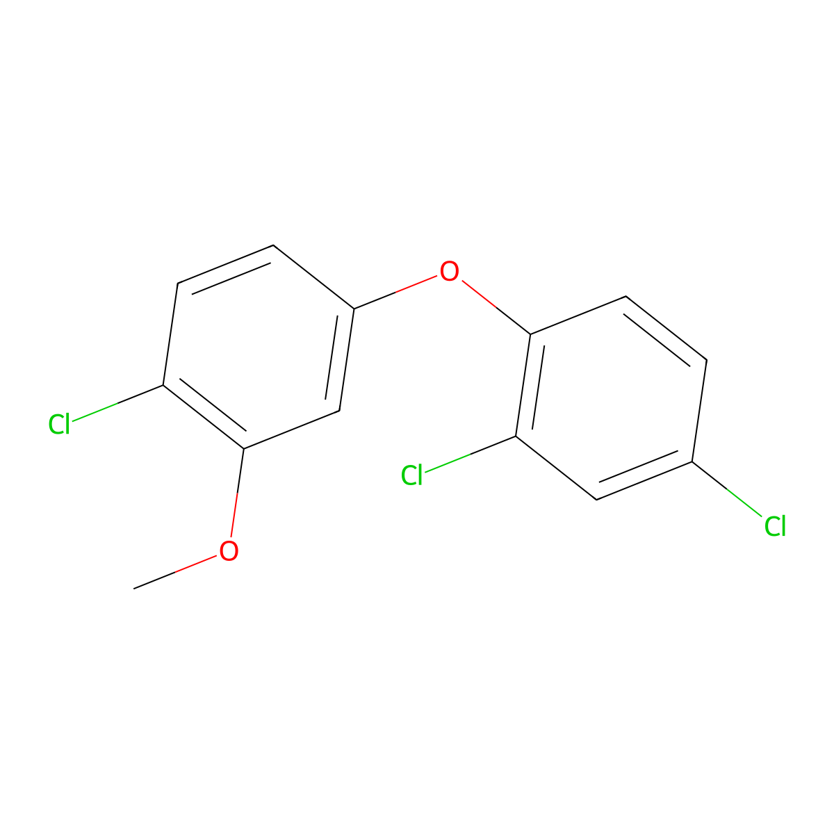 1-Chloro-4-(2,4-dichlorophenoxy)-2-methoxybenzene molecular structure, CAS 67061-66-9