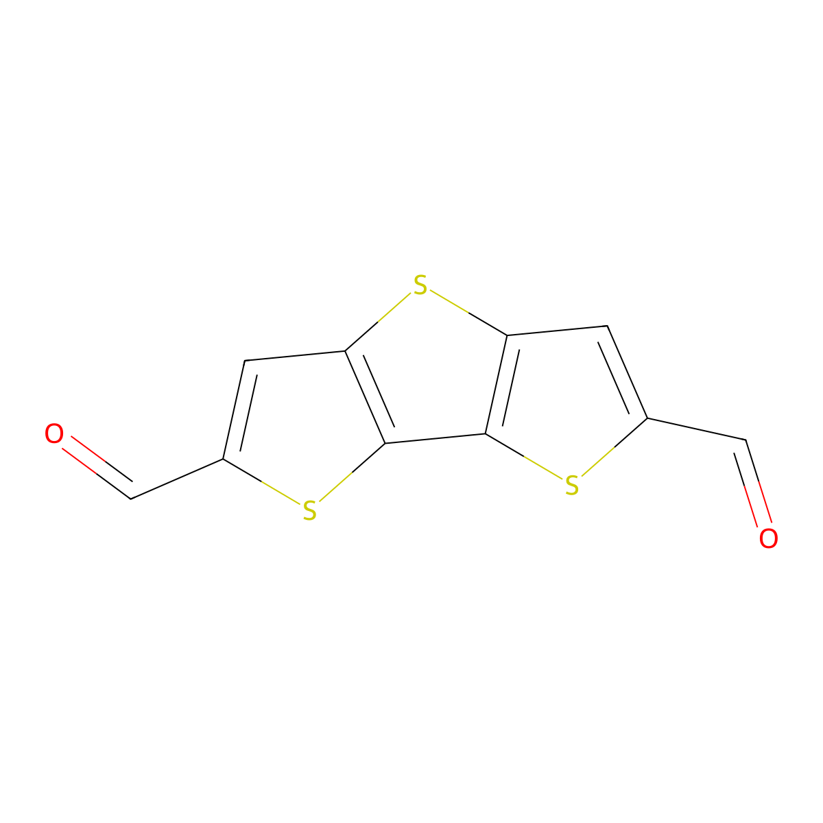 Dithieno[3,2-b:2',3'-d]thiophene-2,6-dicarbaldehyde molecular structure, CAS 67061-73-8