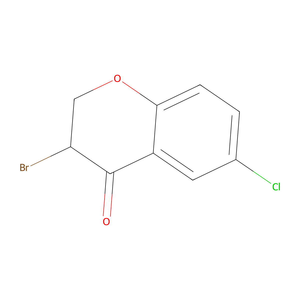 3-bromo-6-chloro-2,3-dihydro-4H-chromen-4-one molecular structure, CAS 67064-53-3