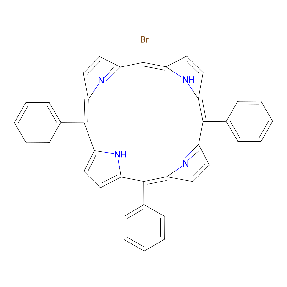 5-Monobromo-10,15,20-triphenylporphine molecular structure, CAS 67066-09-5