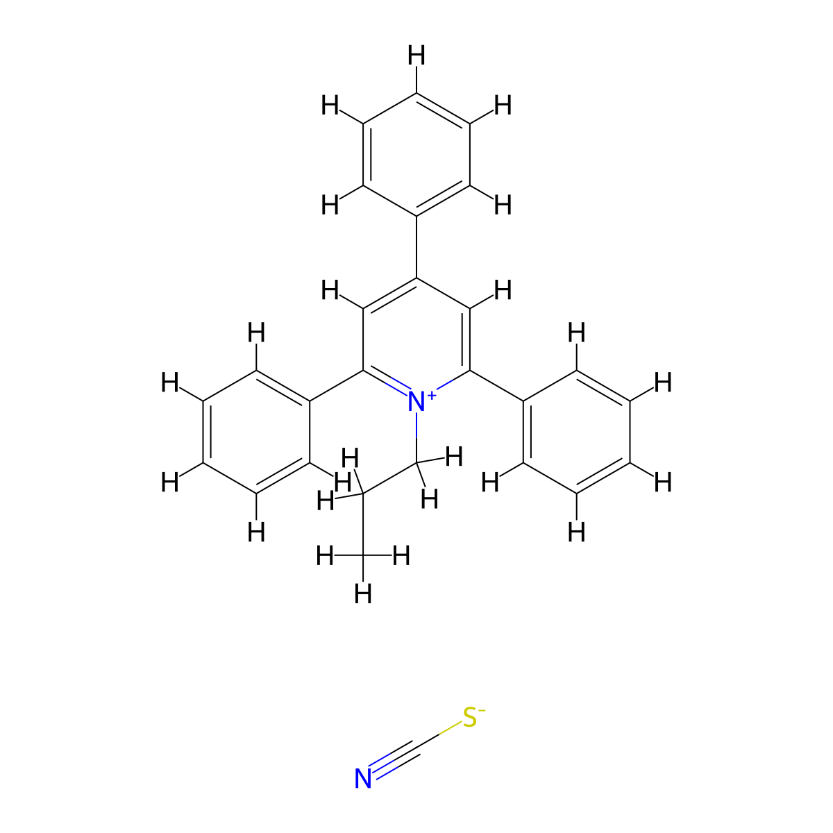 2,4,6-Triphenyl-1-propylpyridin-1-ium thiocyanate molecular structure, CAS 67066-22-2