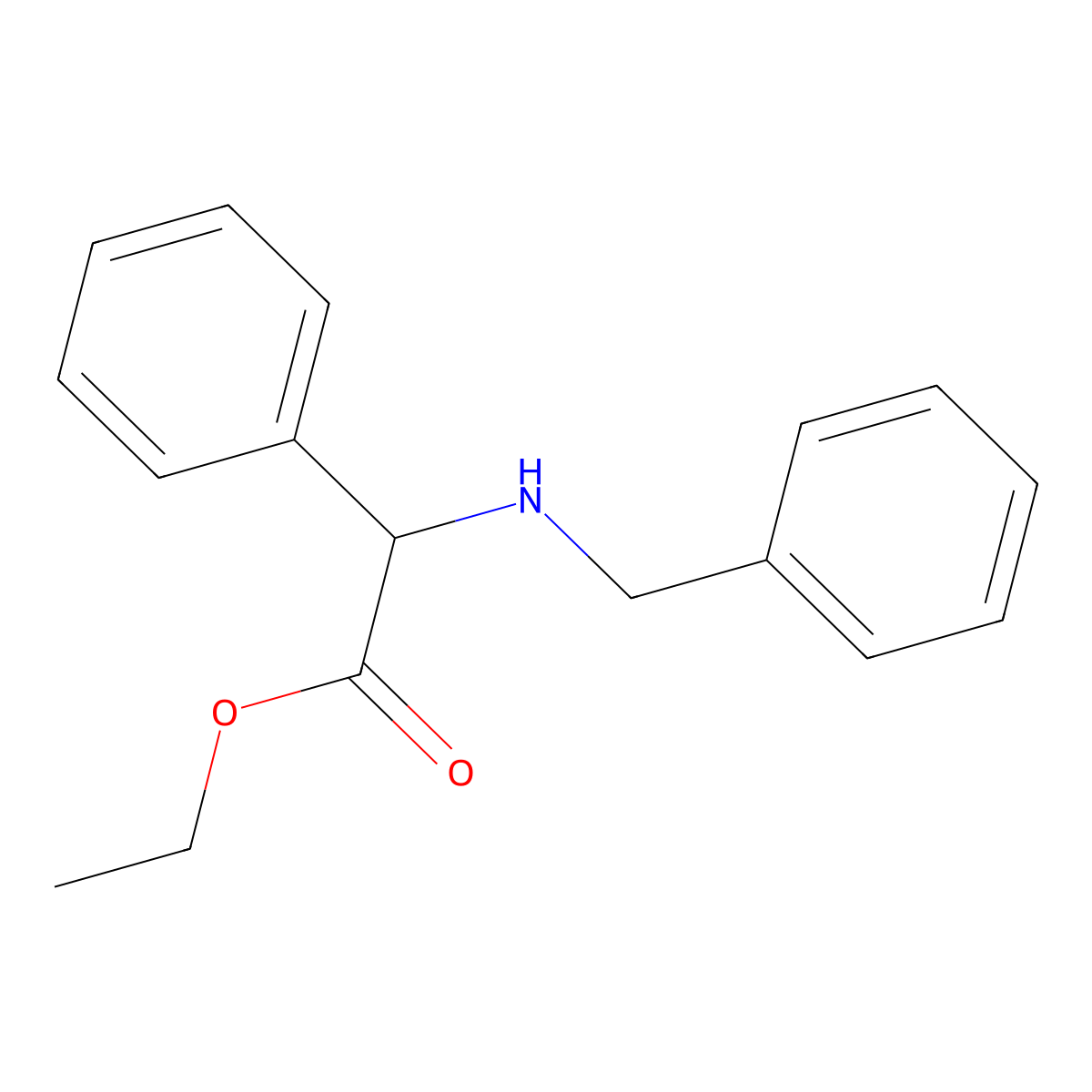 Ethyl (benzylamino)(phenyl)acetate molecular structure, CAS 67067-96-3