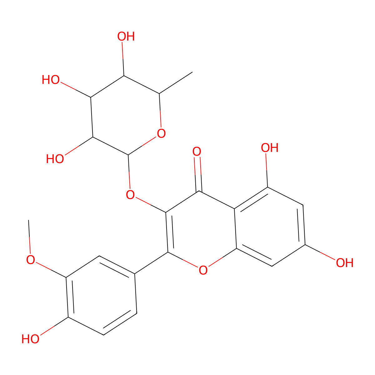 Isorhamnetin 3-O-Rhamnoside molecular structure, CAS 67068-82-0