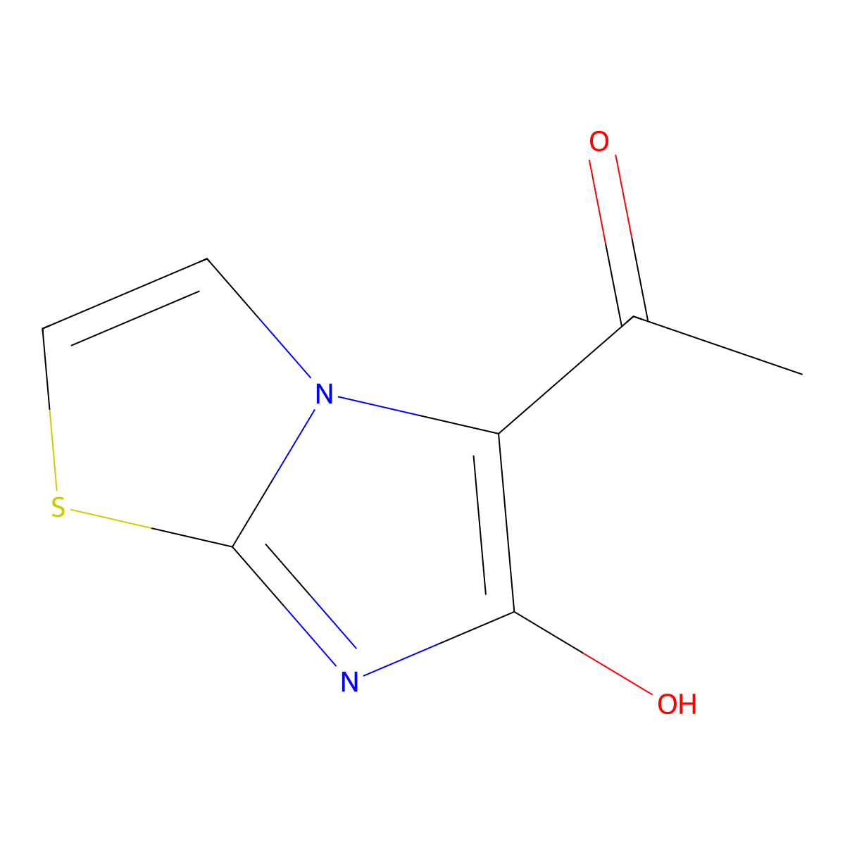 1-(6-Hydroxyimidazo[2,1-b]thiazol-5-yl)ethanone molecular structure, CAS 67073-26-1