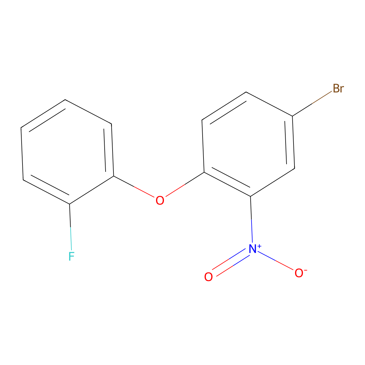 1-Bromo-4-(2-fluorophenoxy)-3-nitrobenzene molecular structure, CAS 67073-74-9