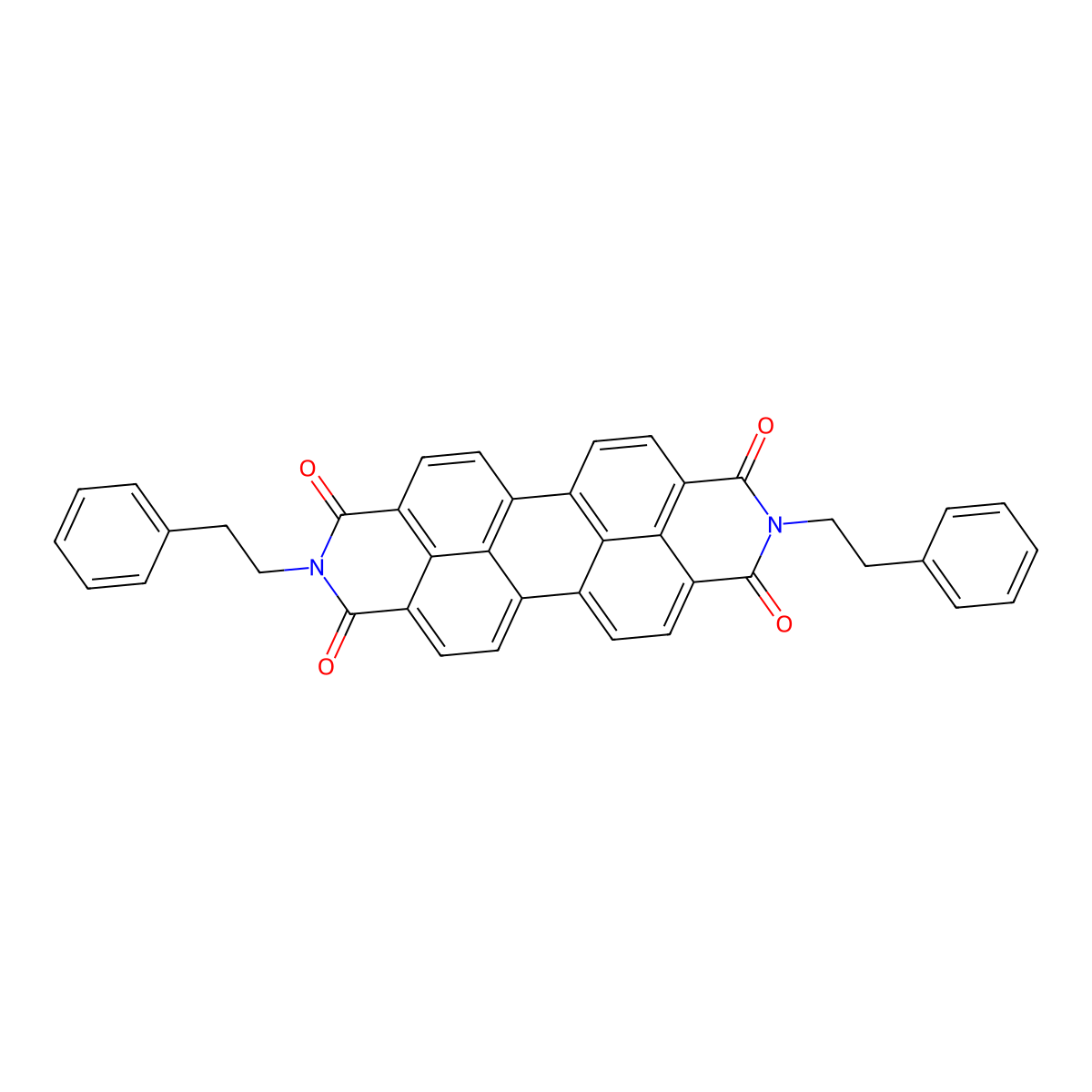 Anthra(2,1,9-def:6,5,10-d'e'f')diisoquinoline-1,3,8,10(2H,9H)-tetrone, 2,9-bis(2-phenylethyl)- molecular structure, CAS 67075-37-0