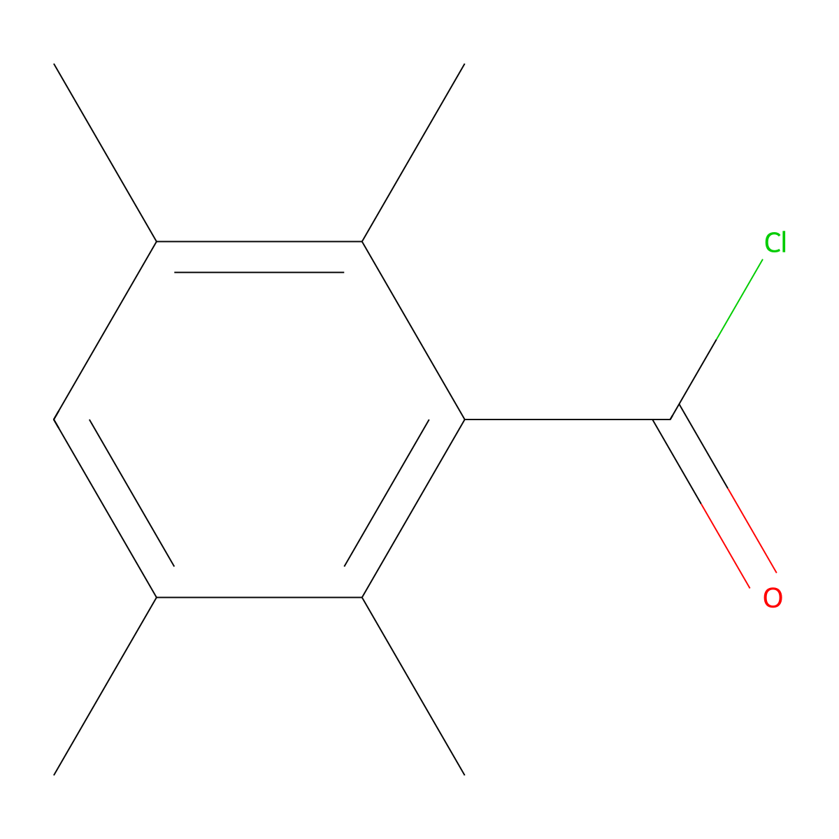 2,3,5,6-Tetramethylbenzoyl chloride molecular structure, CAS 67075-69-8