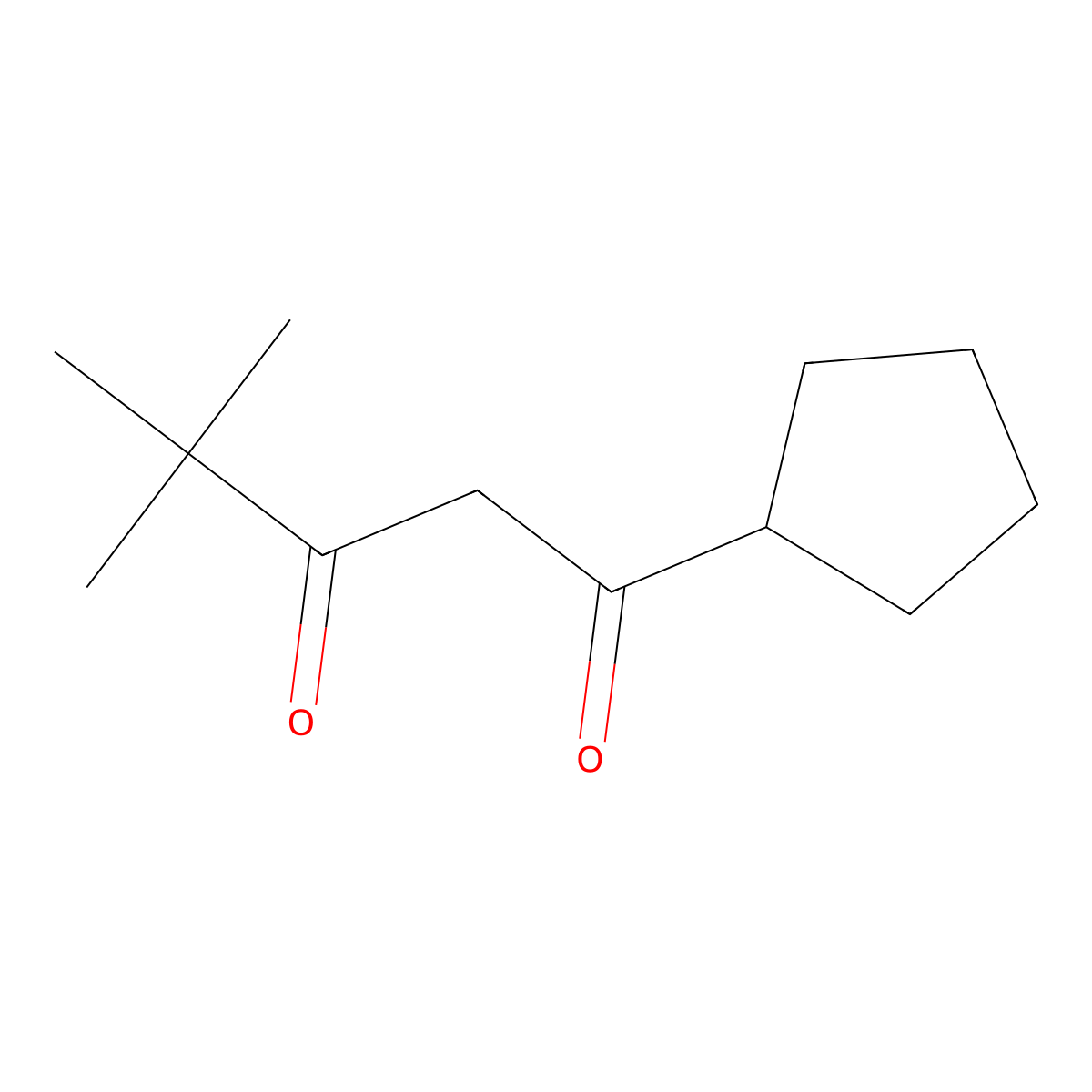 1-Cyclopentyl-4,4-dimethylpentane-1,3-dione molecular structure, CAS 67078-78-8