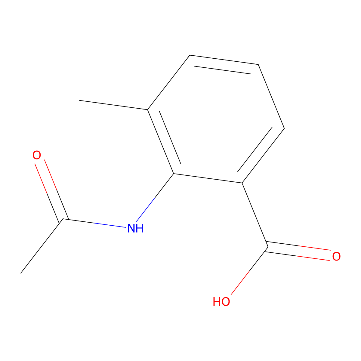 2-Acetamido-3-methylbenzoic acid molecular structure, CAS 67081-69-0