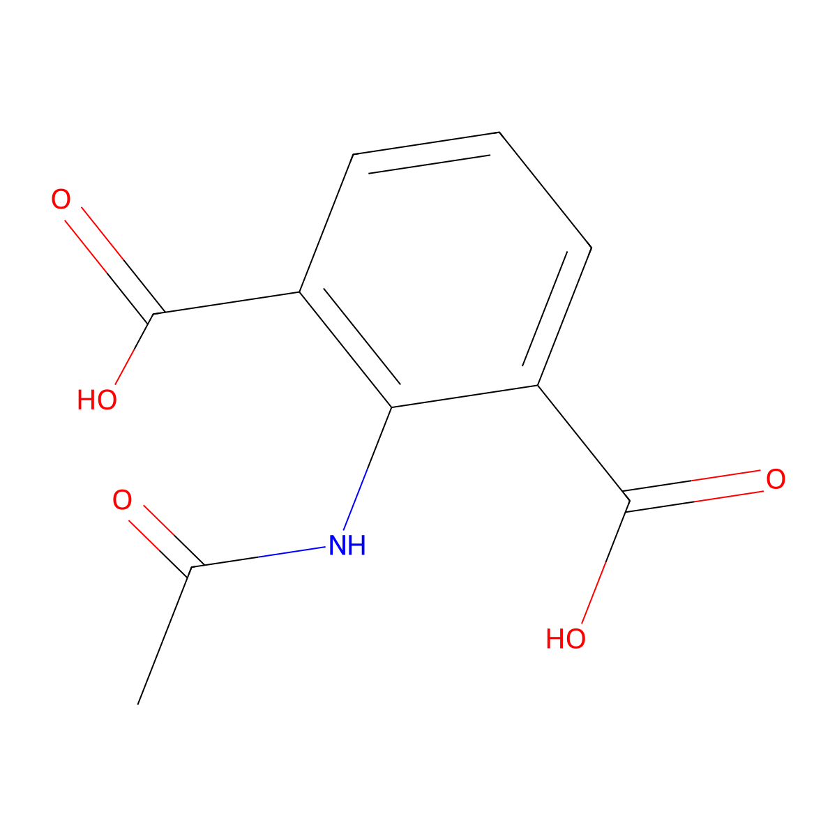 2-Acetamidobenzene-1,3-dicarboxylic acid molecular structure, CAS 67081-70-3
